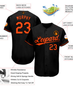Custom Black Orange Baseball Jersey Suit for daily life, Fabric: 95% polyester and 5% spandex, Regular fit, Stitch Color: automatically matched based on patterns