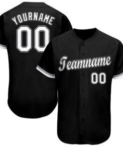 Custom Black White-Gray Baseball Jersey Suit for daily life, Fabric: 95% polyester and 5% spandex, Regular fit, Stitch Color: automatically matched based on patterns