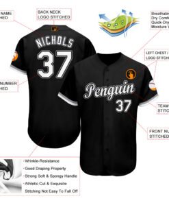 Custom Black White-Gray Baseball Jersey Suit for daily life, Fabric: 95% polyester and 5% spandex, Regular fit, Stitch Color: automatically matched based on patterns